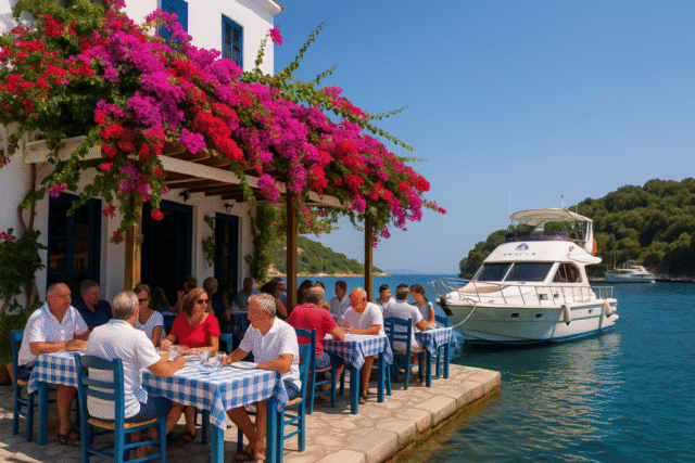 rstorante vathi con thalia all’ormeggio in attesa di ripartire